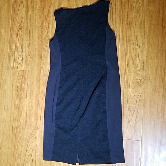 Eileen Fisher Black Gray Silk Sheath Dress 6 - Picture 5 of 8
